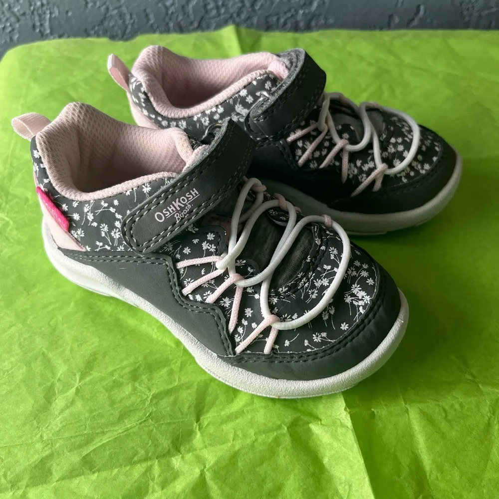 OshKosh B'gosh Kids Sneakers - Dark Gray and Light Pink